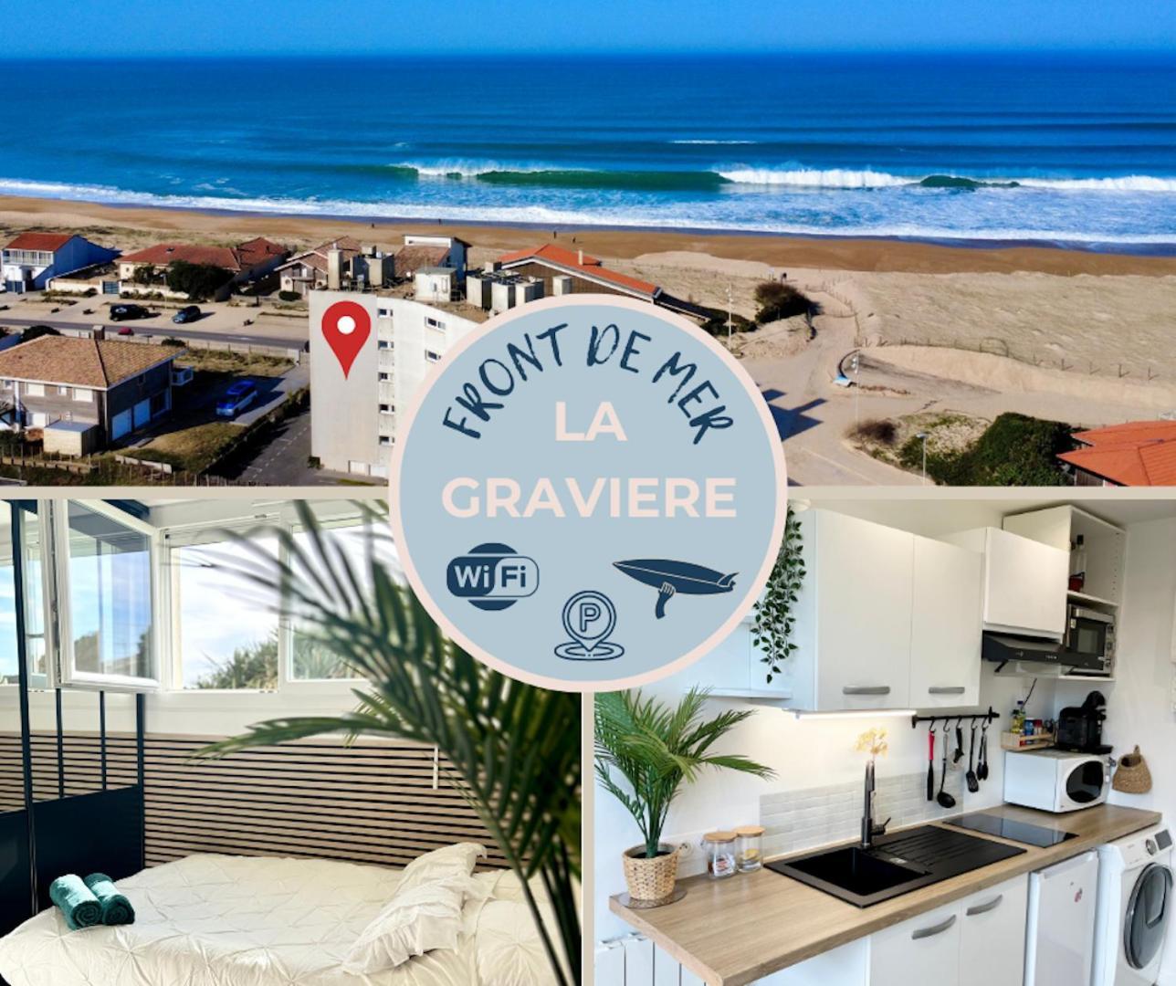 La Graviere, Cozy Studio Wifi & Parking 20M Ocean Surf Plage 소르-호스고르 외부 사진